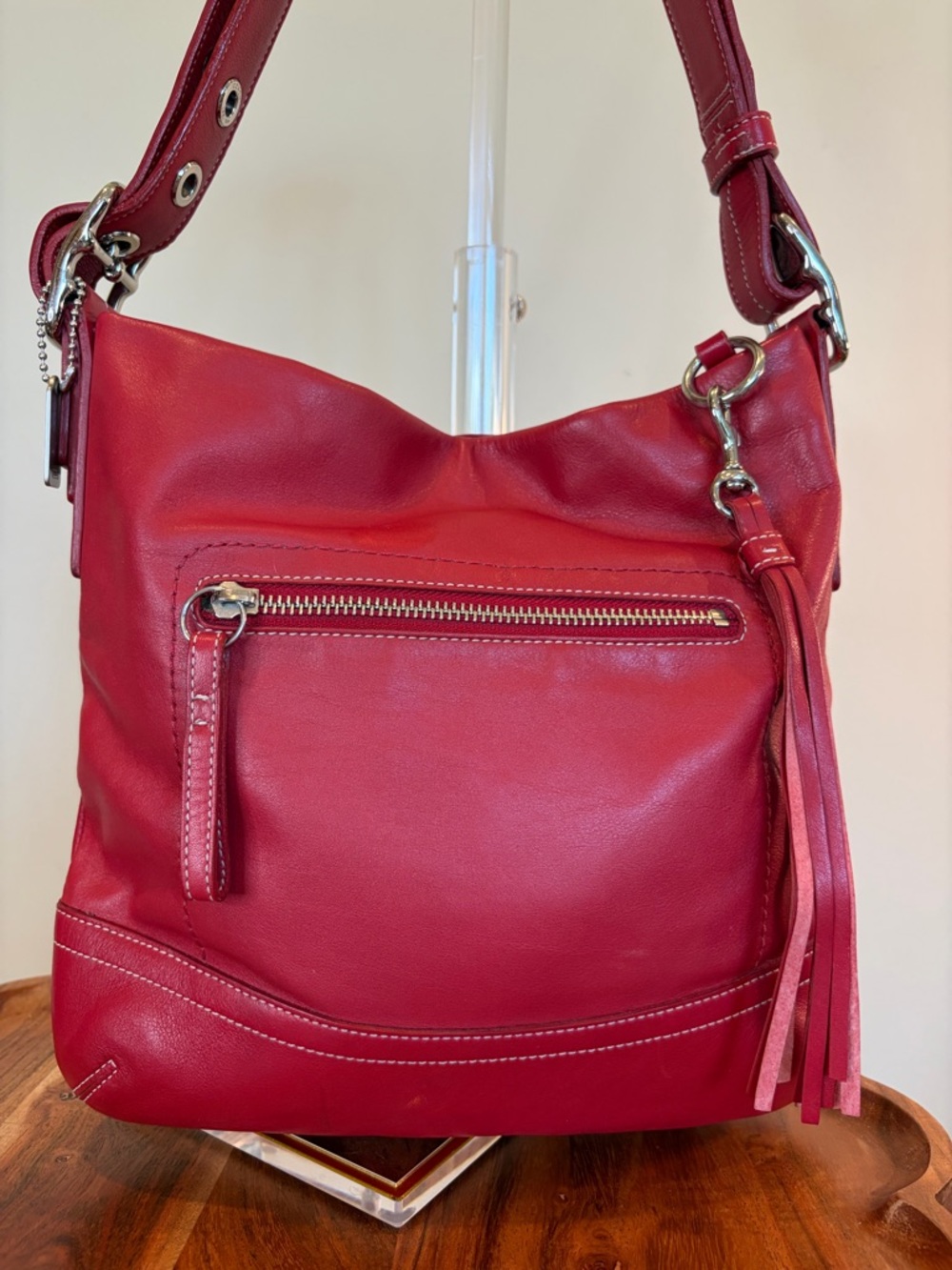 Vintage COACH Legacy Red Leather Shoulder Made in Turkey 1415 EUC - Picture 3 of 17